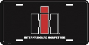 IH Black International Harvester Metal License Plate